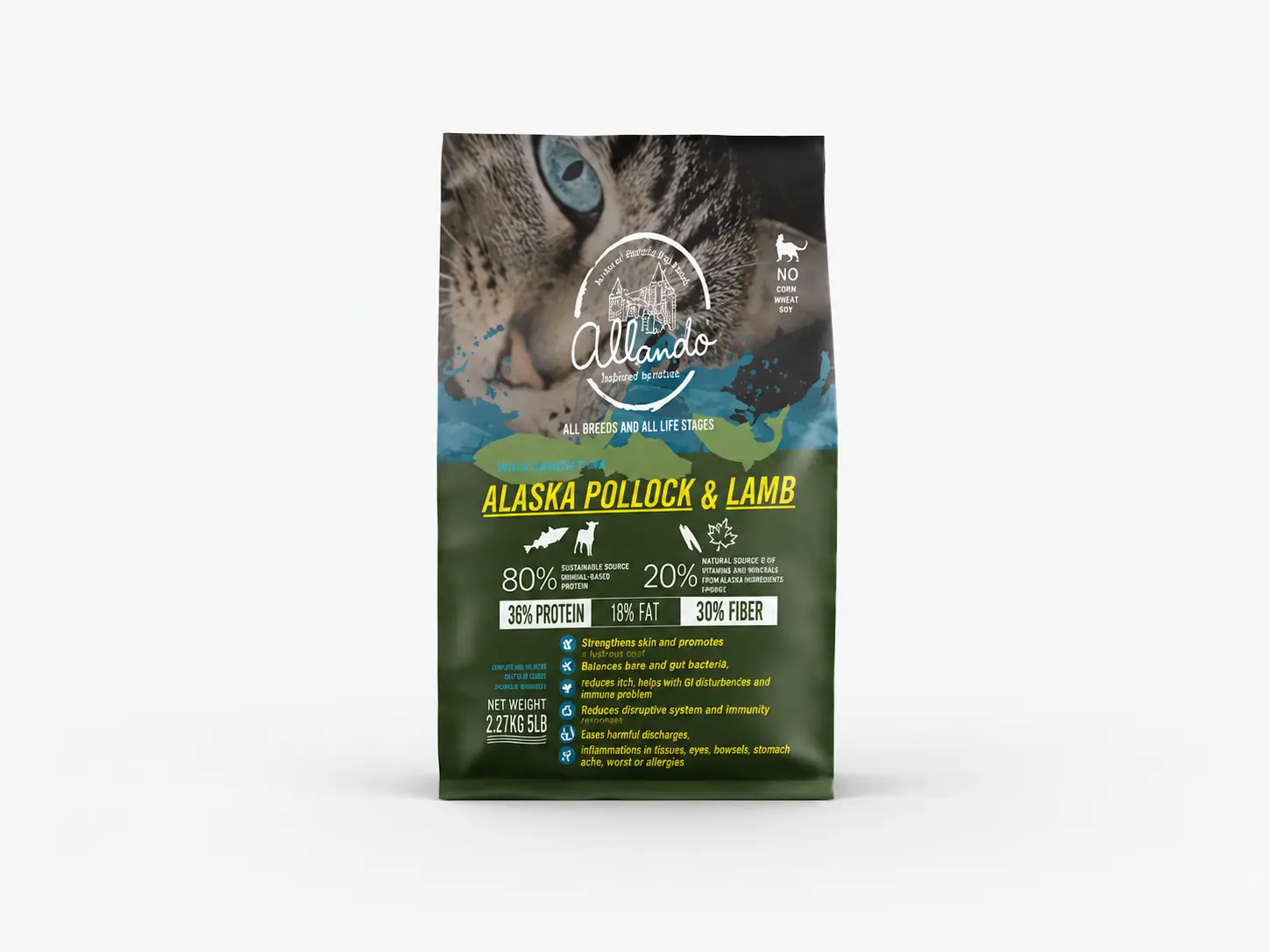奧藍多天然無穀貓糧-阿拉斯加鱈魚+羊肉
